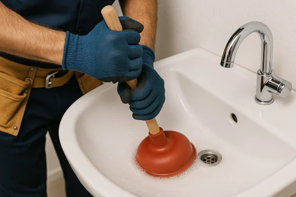 a male technician tightening a ball valve a male technician tightening a ball valve